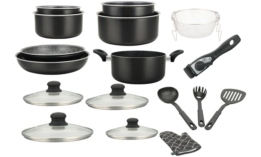 Image 18: 5-, 7-, oder 17-tlg. Herzberg Kochgeschirr-Set mit abnehmbarem Griff