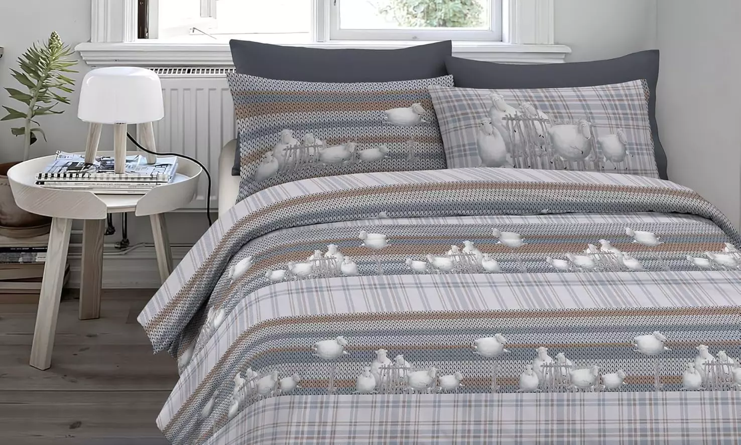 Flanell-Bettwäsche-Set mit winterlichem Motiv