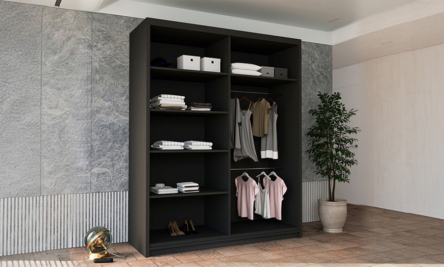 Image 3: Slidingwardrobe4u Bali Sliding Wardrobe with Curved Mirror