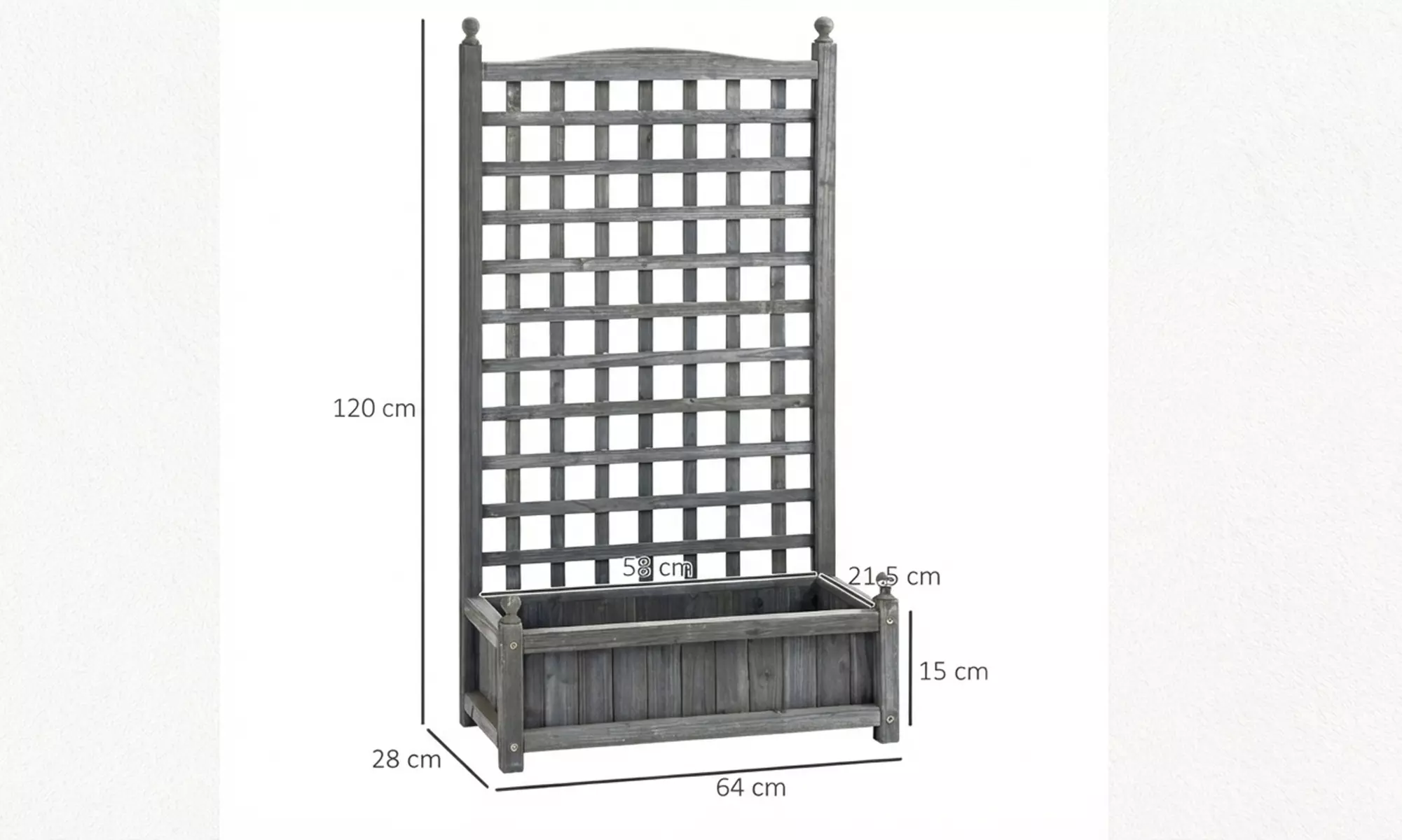 Outsunny Wooden Raised Garden Planter with Trellis