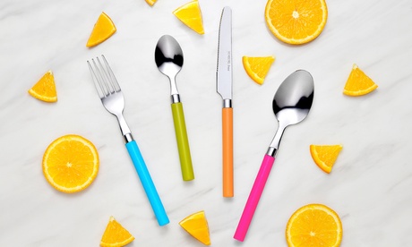 Set cucina Renberg Happie Colors composto da 24 posate e 4 tovaglie