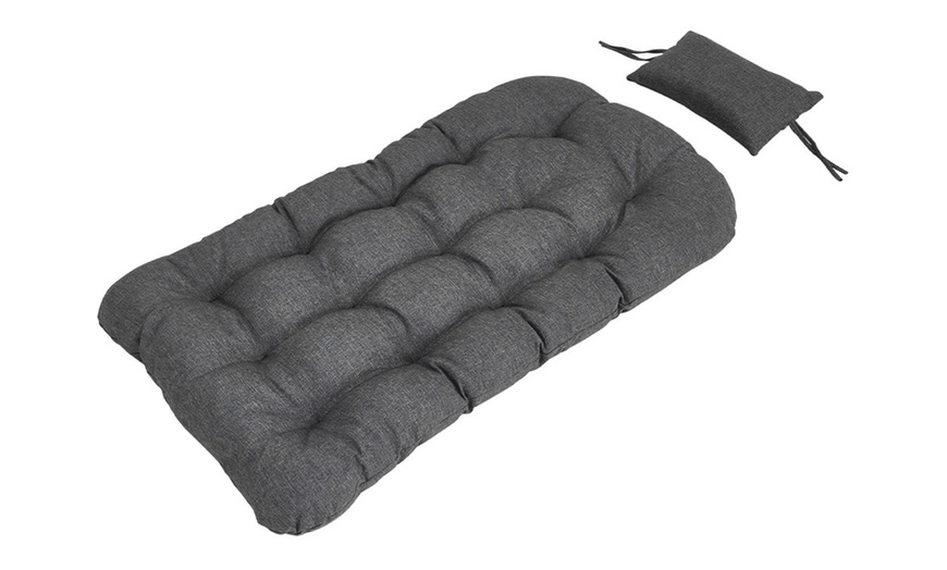 Image 3: Outdoor Cosy Rattan-Effect Hanging Egg Chair with Cushion