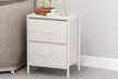 Levede Two-Drawer Bedside Table in White - Image 3