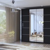 Image 1: Lima Modern Sliding Door Wardrobe with Mirror and Adjustable Shelves