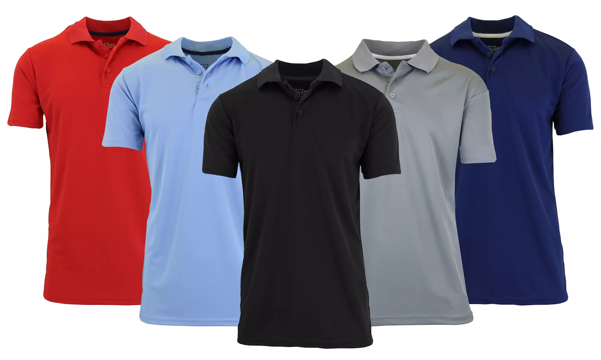4-Pack Galaxy By Harvic Men's Dry-Fit Moisture-Wicking Polo (S-2XL) - Primary Image