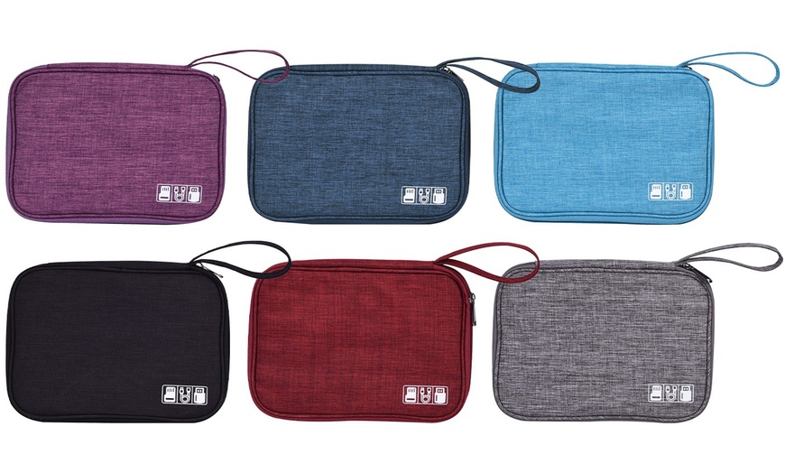 Image 2: Electronic Organizer Travel Cable Organizer Bag for Hard Drives, Cables, Charger
