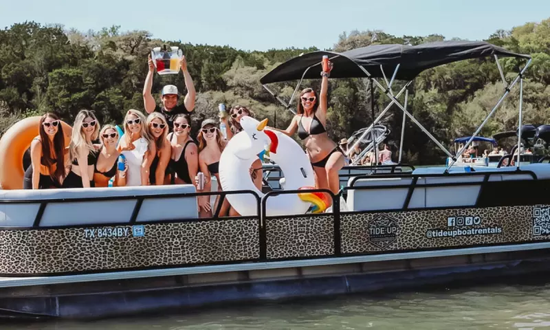 4-Hour 14/20 Person Pontoon on Lake Travis or Lake Austin, Up to 10% Off