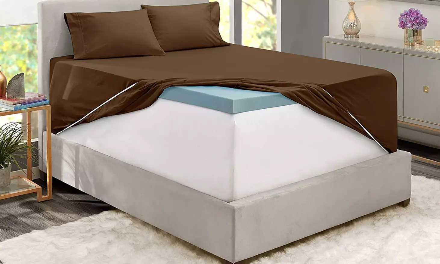 Hearth & Harbor Extra Deep Pocket Sheet Set - Microfiber Bed Sheets - 24" Depth