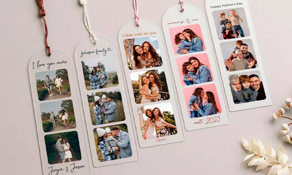 1 or 2 Customized Bookmarks - Choose your Design, Photos and Text