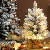 Image 1: Prelit Small Christmas Tree, Snow Flocked Tabletop Xmas Tree