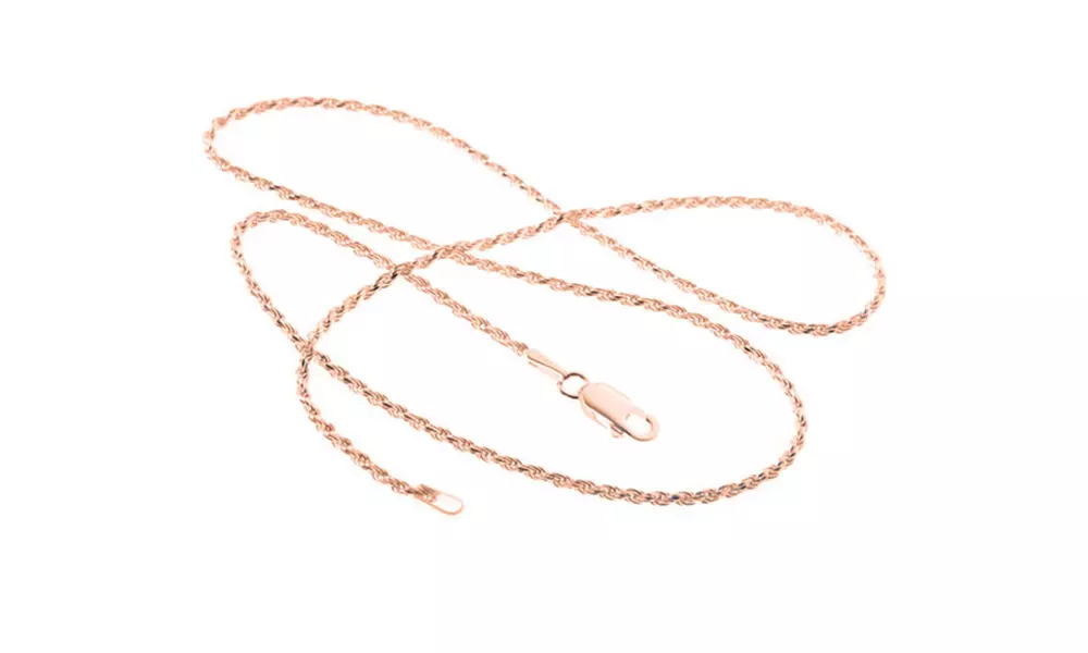 Italian Made Solid Sterling Silver Rope Chains in 18k Rose Gold - Primary Image