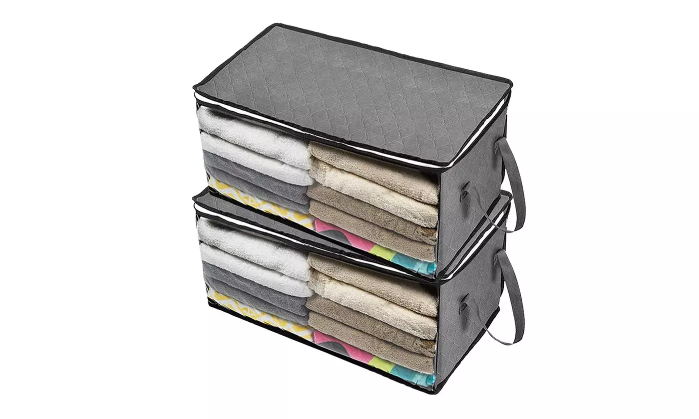 Non-Woven Clothes Storage Under-Bed Bins Foldable Closet Organizer Containers