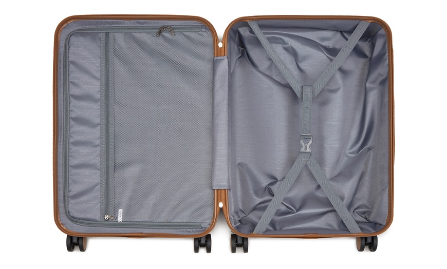 Image 10: Ensemble valise, sac de voyage et pochette gris et marron