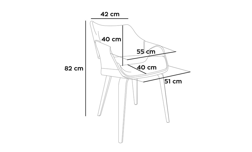 Image 4: Sedia imbottia Austria o set di 2 sedie imbottite Brema