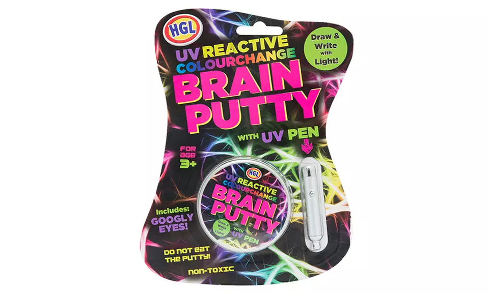 1 ou 2 pâtes à modeler magique extensible et phosphorescente avec lampe UV - Second Medium