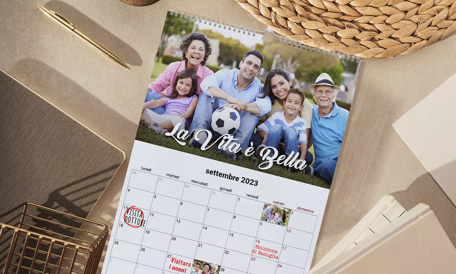Fino a 5 foto calendari personalizzabili da parete
