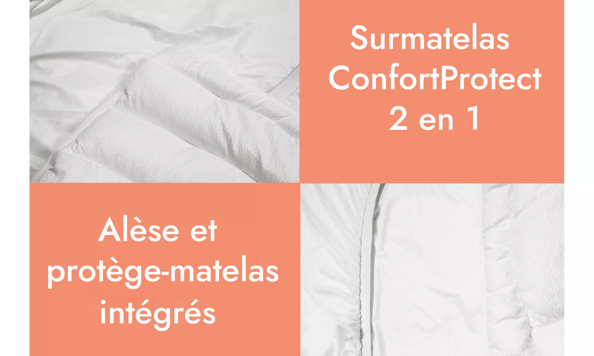 Surmatelas Confort 100 % microfibre imperméable, Sampur