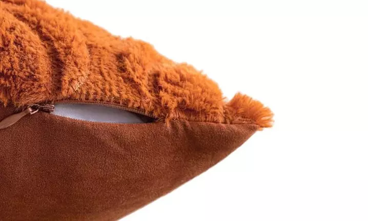 Set of 2 Pumpkin Fall Decorative Faux Fur Throw Pillow Covers 18"x18"