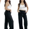 Image 2: Plain and Seam Front Wide Leg Trousers