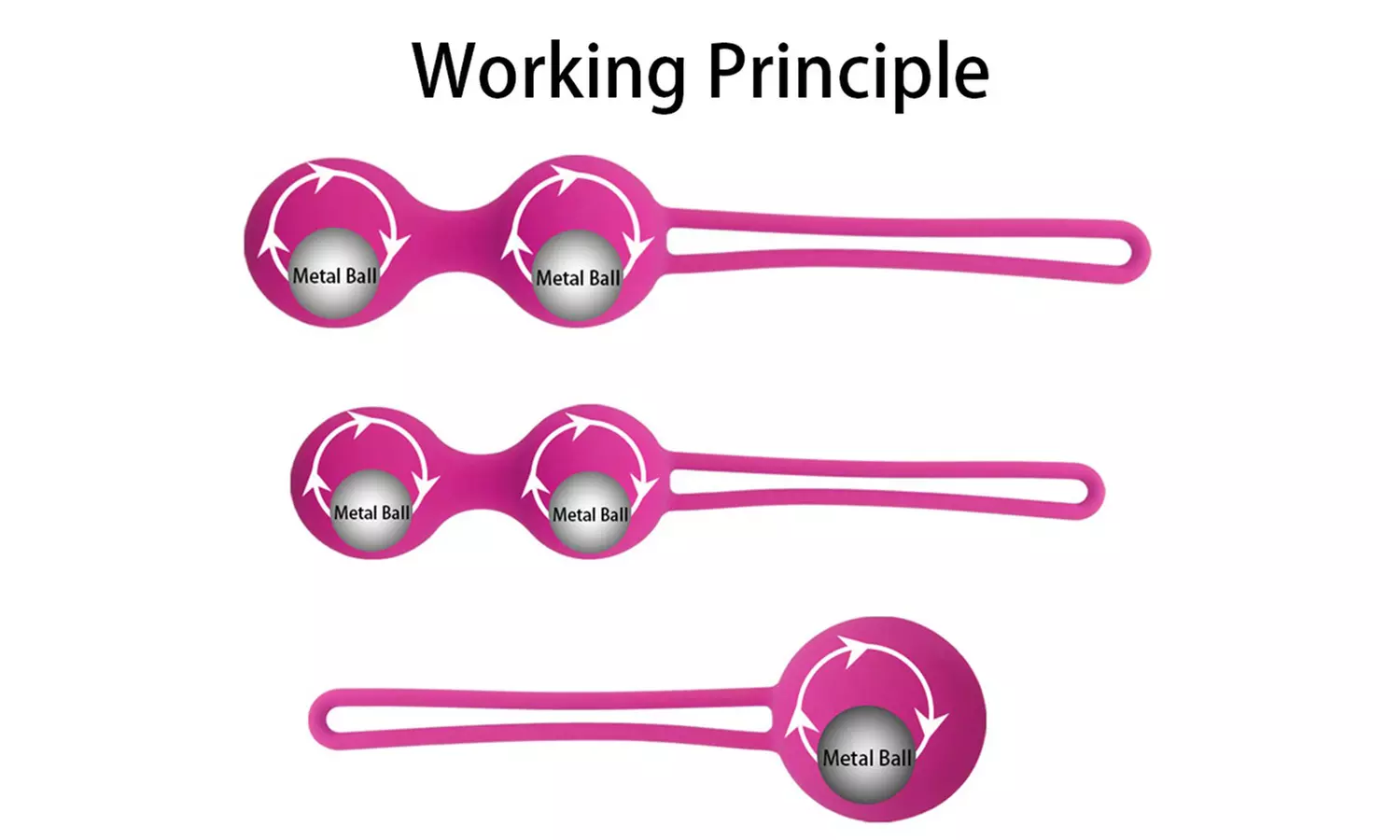 3Pcs/set Silicone Kegal Exercise Balls Tightening Vaginal Muscle Control