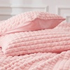 Image 2: Faux Rabbit Fur Plush Waffle Duvet Set