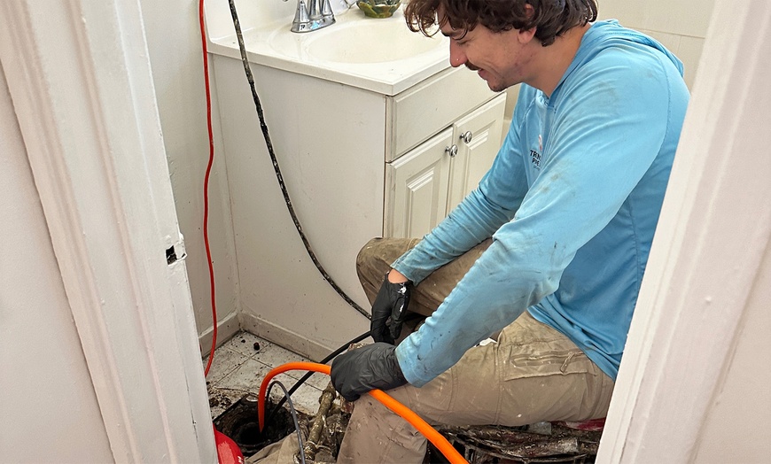 Image 3: Snake Cleaning for One Drain Line, Full Sewer System Inspection & More