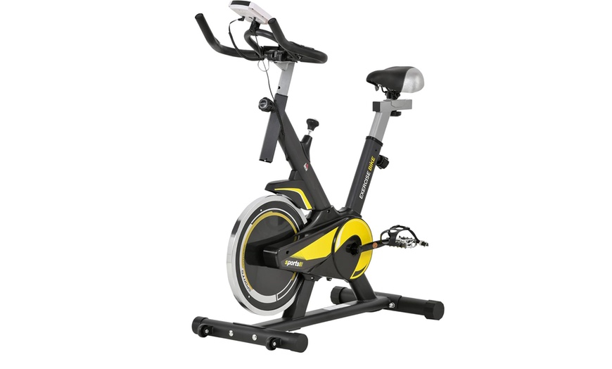 Image 3: HomCom Indoor Exercise Bike for Spin Classes or Low Impact Exercise