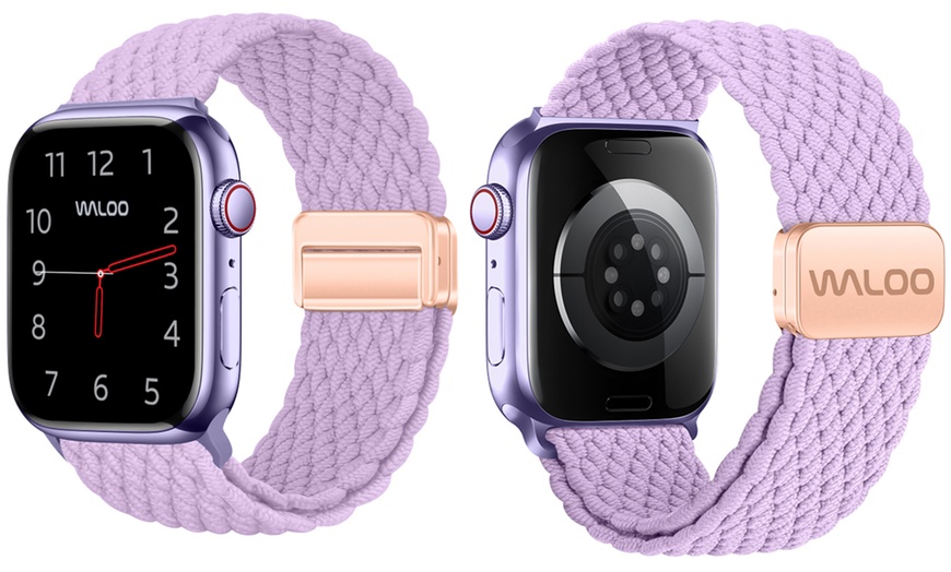 Image 5: Waloo Braided Nylon Magnetic Loop Band For Apple Watch- (Size & Color)