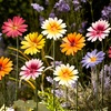 Image 2: 6 or 12 Pack of Metal Flower Stakes - Pansy / Sunflower / Daisy

