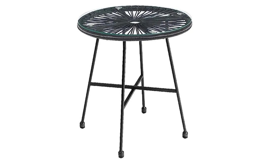 Image 8: 3-Piece String Egg Chair with Coffee Table Set 