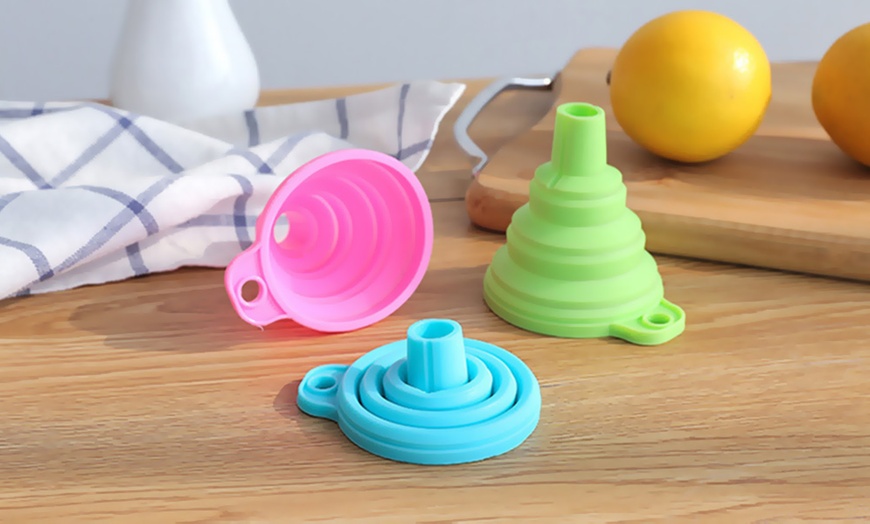 Image 1: Up to 4 Space-Saving Collapsible Kitchen Funnel