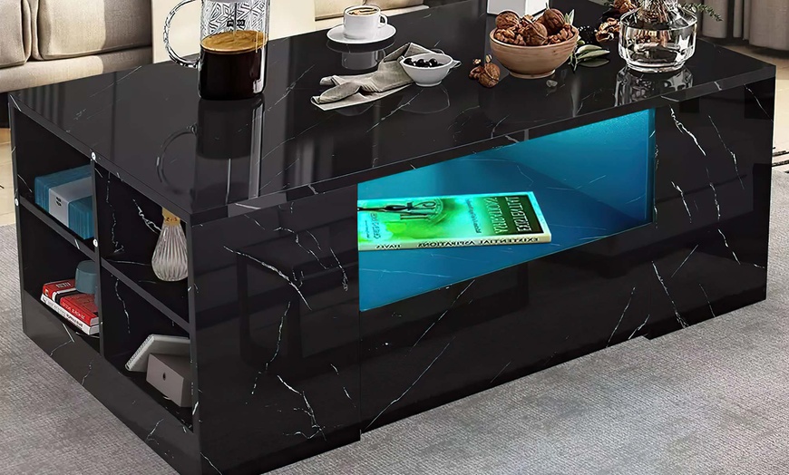 Image 2: High Gloss LED Coffee and Side Table Range