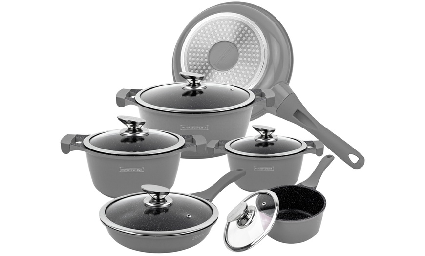 Image 8: Batería de cocina de aluminio fundido con 13 piezas, de Royalty Line