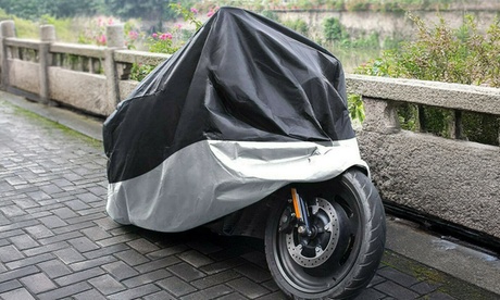 Motorcycle Cover Waterproof Heavy Duty for Outside Snow Rain Storage M-2XL UV Motorcycles 220*95*110cm Black and Sliver