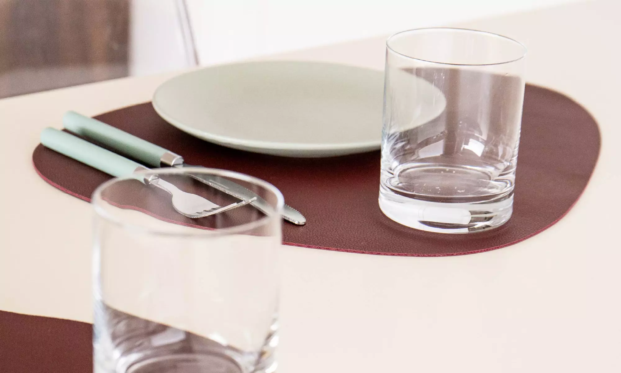 4er-Set Tischmatten in Leder-Optik