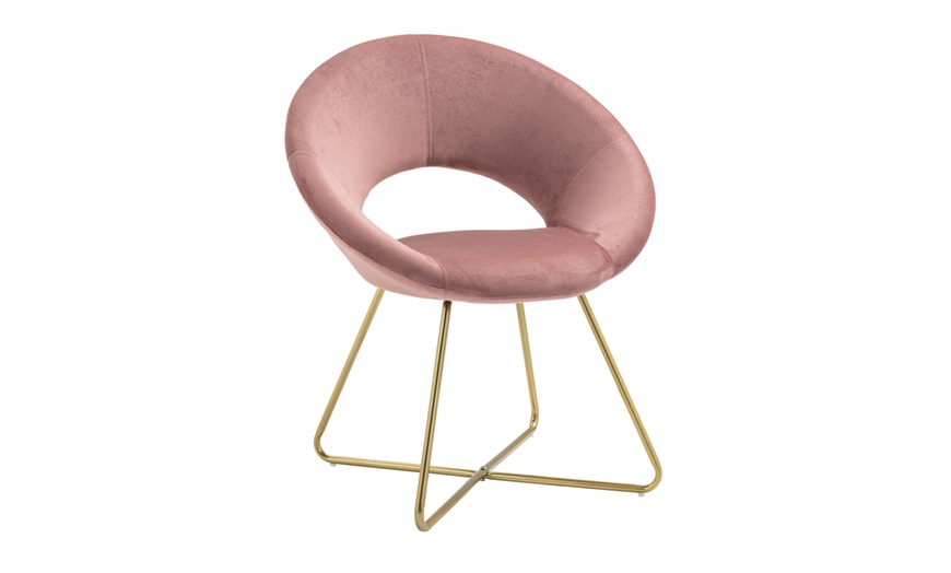 Image 13: Ronde velours fauteuil 'Grace'
