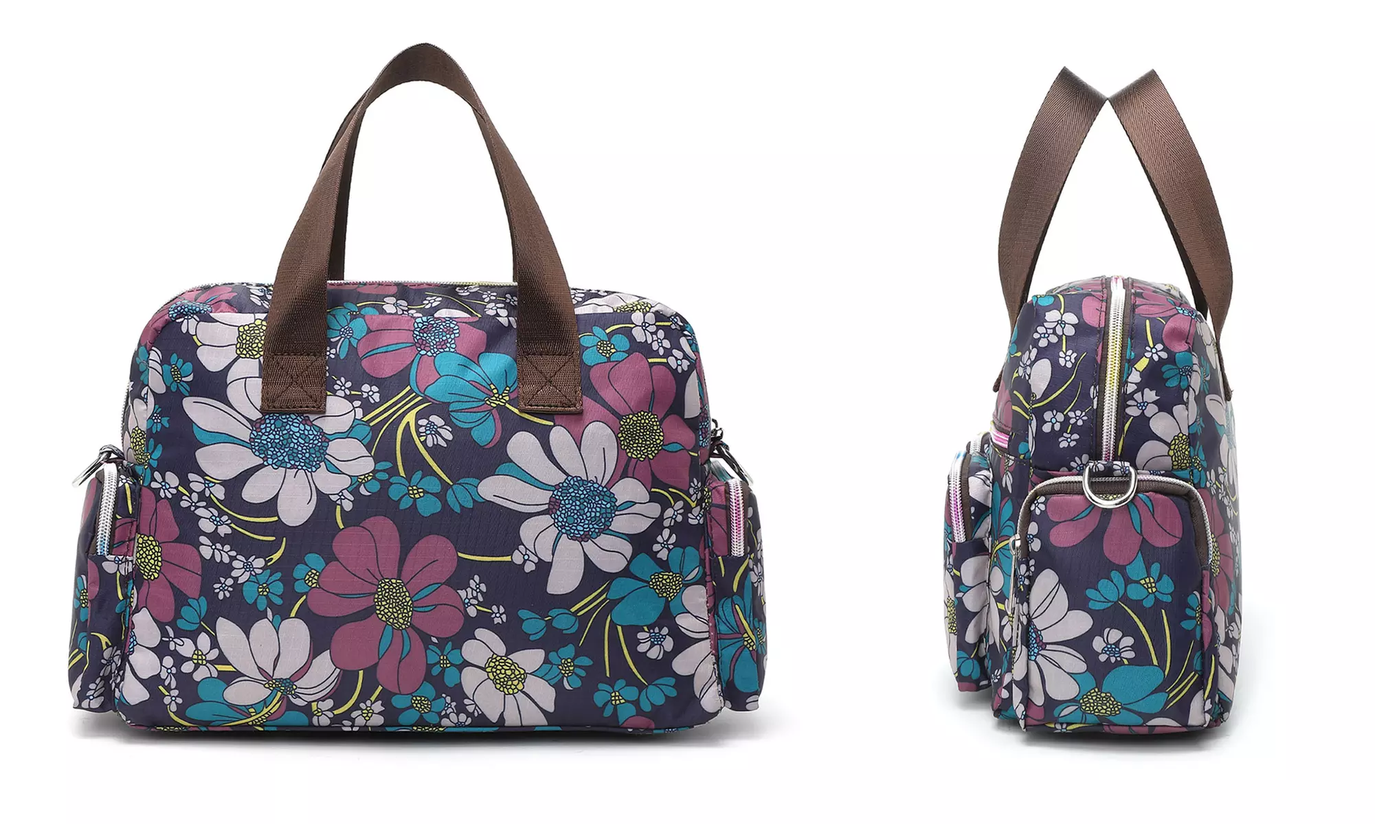 Multi-Pocket Crossbody Tote Bag