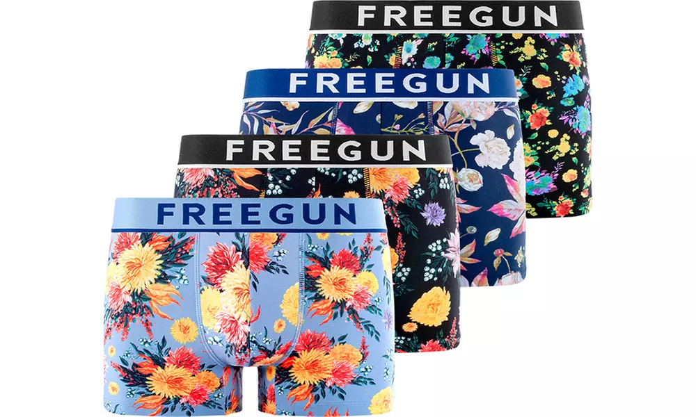 Lot de 4 boxers homme signature à motifs Freegun