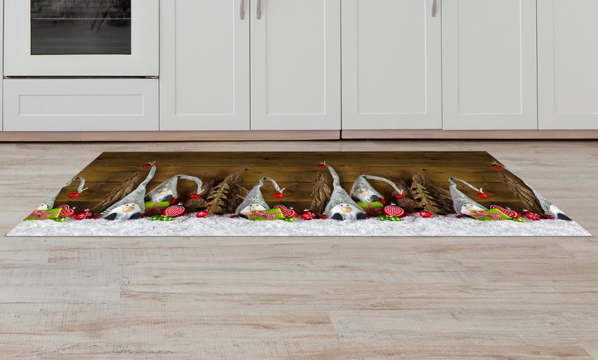 Image 12: Antislip keukentapijt met kerstpatroon