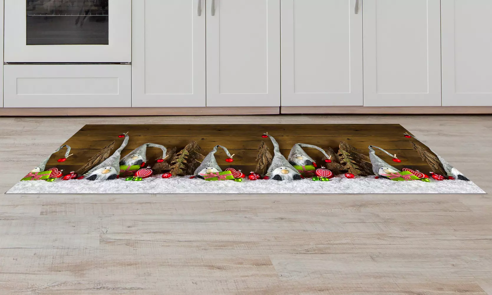 Antislip keukentapijt met kerstpatroon