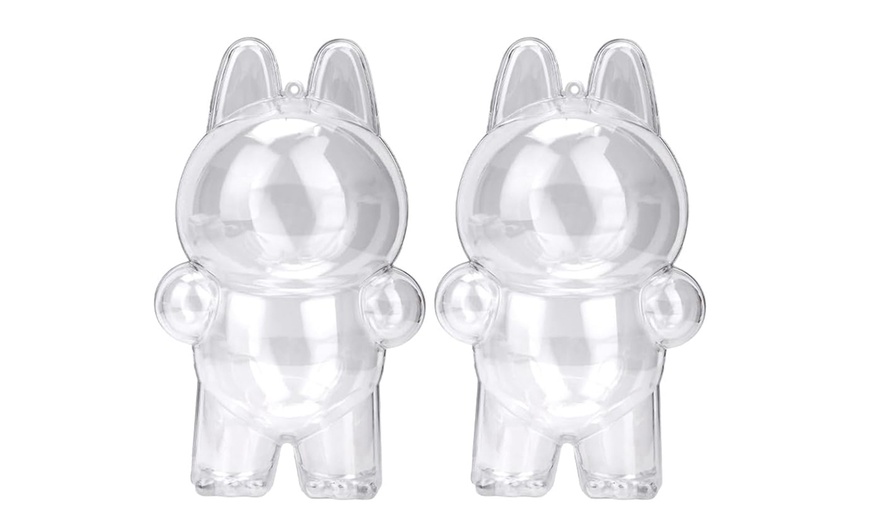 Image 4: Pack of Two Transparent Protective Cases for Labubu Dolls
