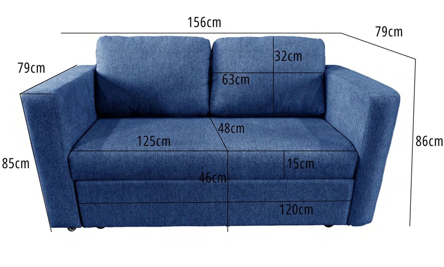Image 4: DS Living Brenta Slide Store 2 Seater Sofa Bed 