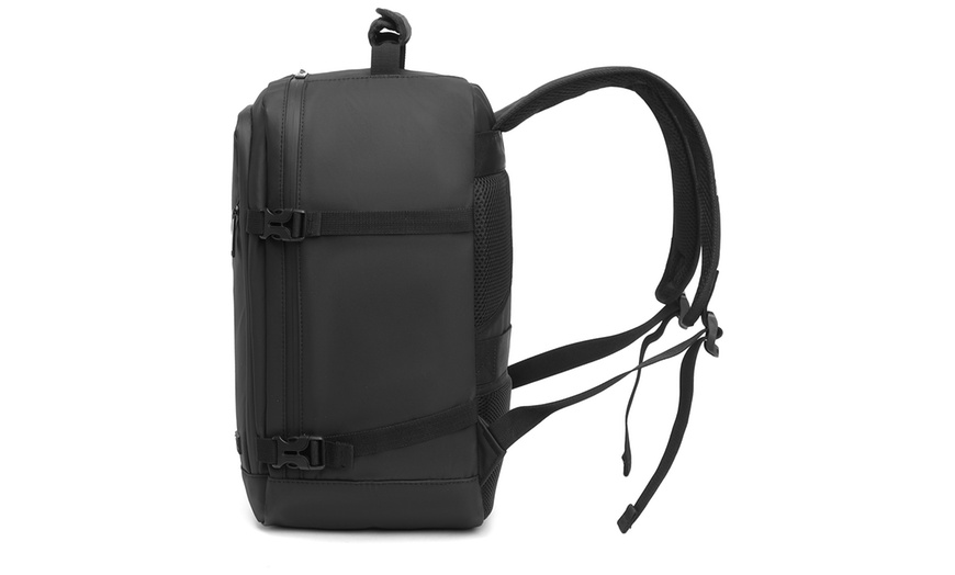 Image 16: KONO PVC Coated Water-Resistant Backpack Travel Business Laptop Bag