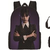 Image 3: 3-Piece Wednesday Adams-Inspired Backpack Set 