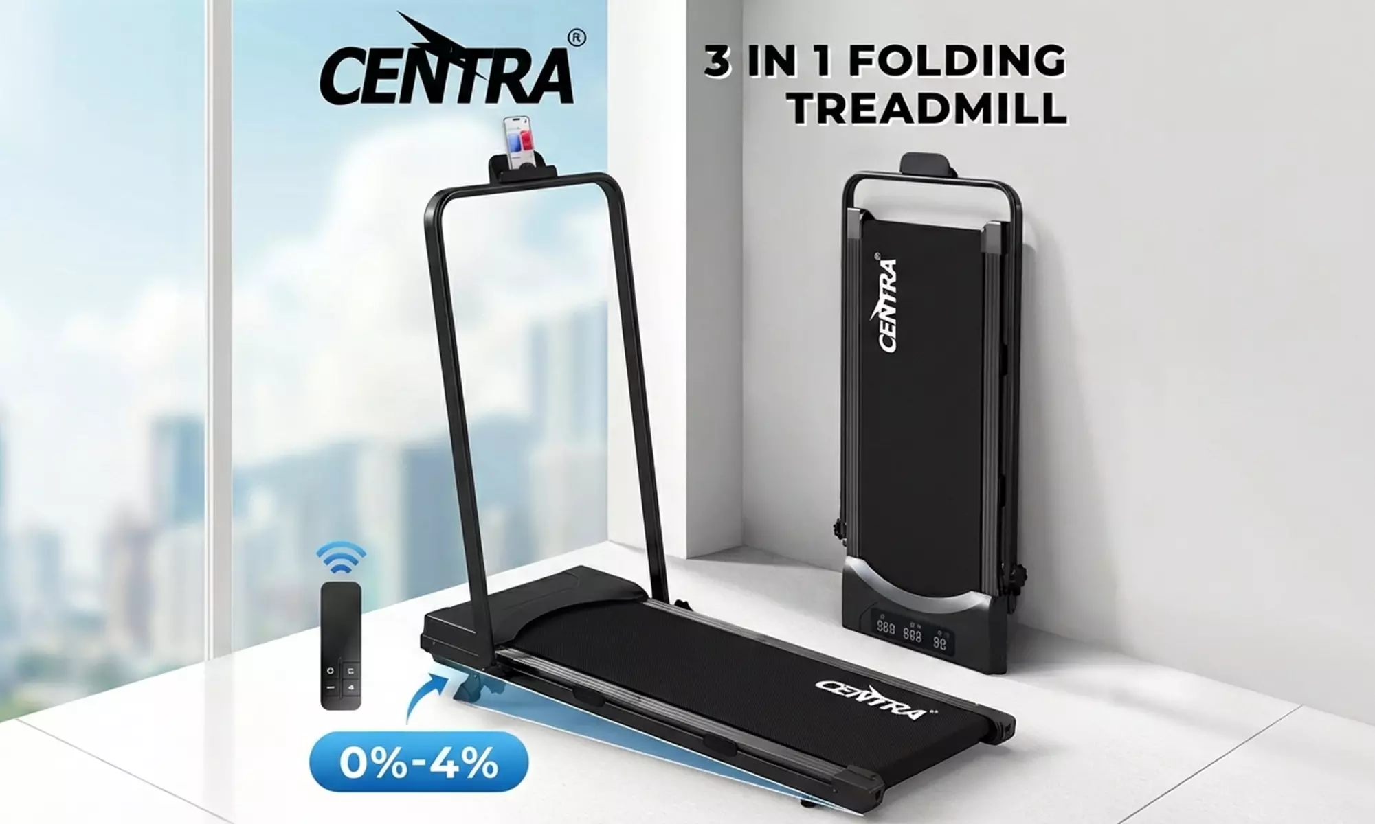 Centra Smart Foldable Home Treadmills With App Integration