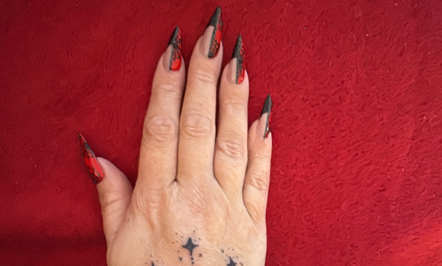 Image 2: Acrylic Nail Extensions with Halloween Nail Art at Vic’s Boutique