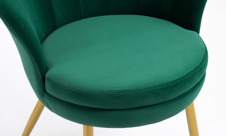 Image 49: Fluwelen schelp fauteuil