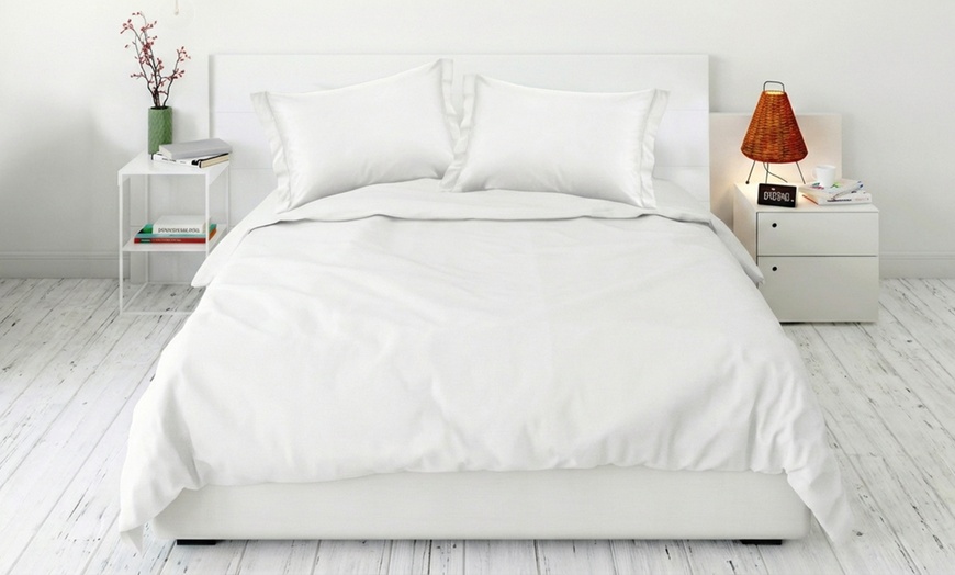 Image 5: Parure copripiumino matrimoniale in 100% raso di cotone Made in Italy