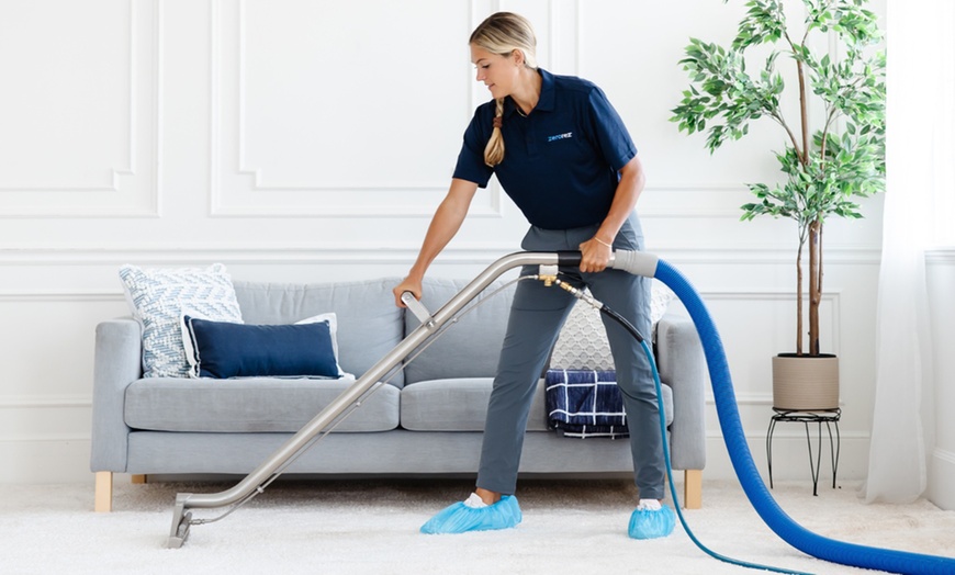 Image 1: Carpet Cleaning: Living Room, 2 or 3 Rooms/Hallway+ Stairs/ Pet Stain 