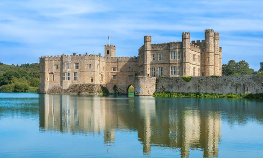 Image 1: Historic Boat Ride Tour: Leeds, Canterbury & Dover Cliffs Adventure
